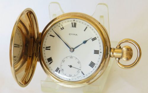 Antique Cyma Full Hunter Pocket Watch, Super Condition