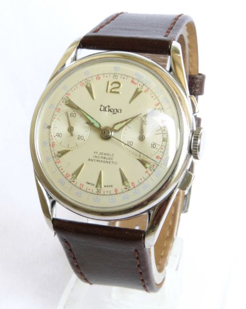 Gents 1960s Wega Chronograph Wrist Watch