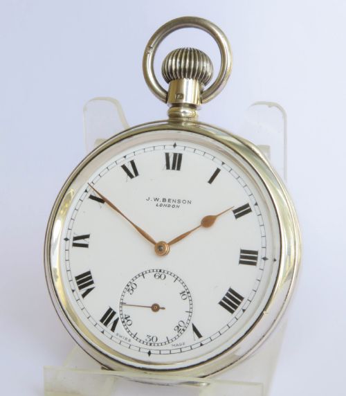 1941 Silver J W Benson Pocket Watch