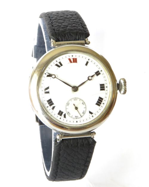 fig 1. Gents silver Longines wrist watch, 1929