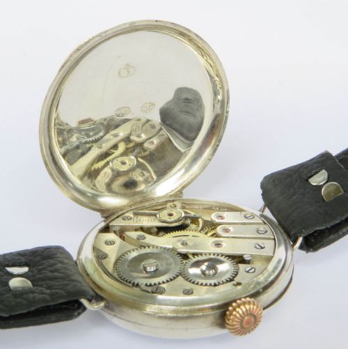 fig 2. Gents antique silver trench watch, 1914