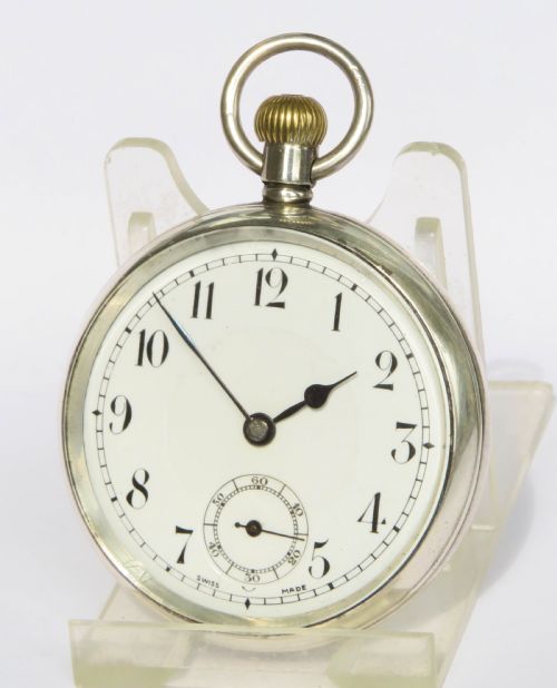 fig 2. 1931 silver Derrick pocket watch with chain