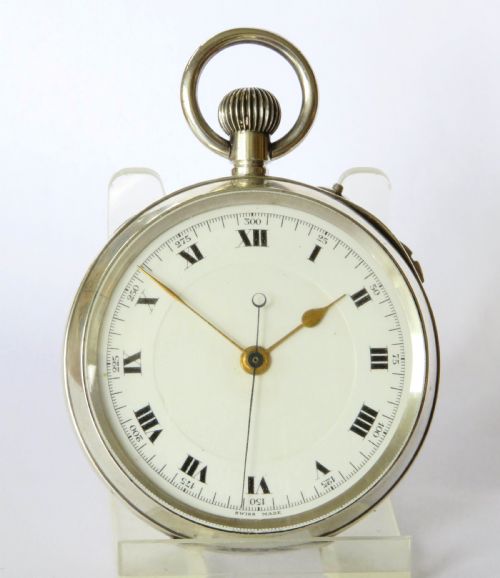 fig 1. Antique silver chrono pocket watch, Bloomsbury School