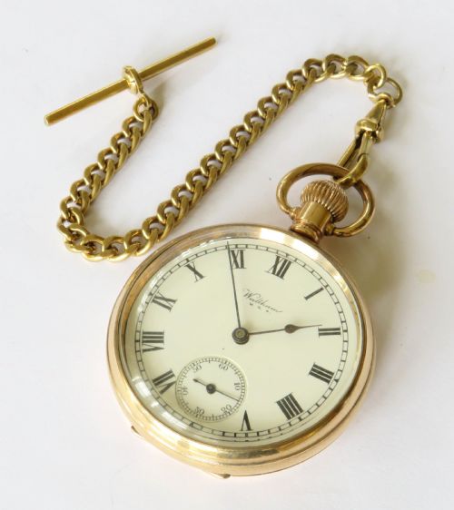 fig 1. Antique 1927 Waltham pocket watch and chain