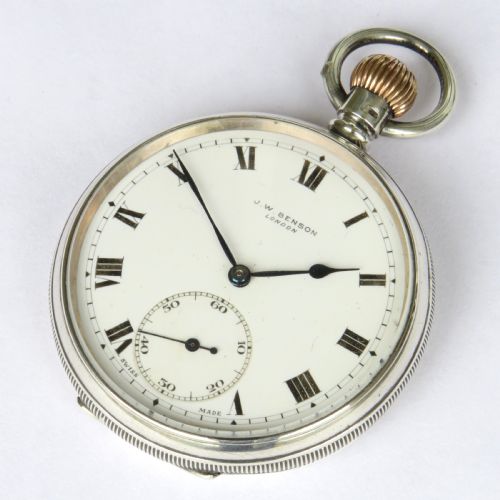 fig 1. Silver J W Benson pocket watch, 1905