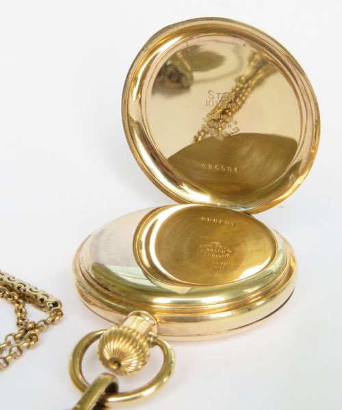 fig 2. Antique Rival full hunter pocket watch and chain