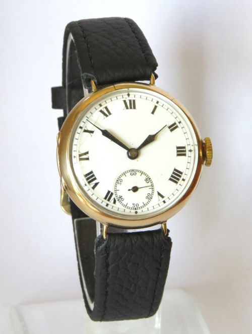fig 1. Antique 9ct gold wrist watch, 1924