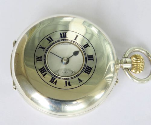 Antique Silver J W Benson Half Hunter Pocket Watch, Super Condition