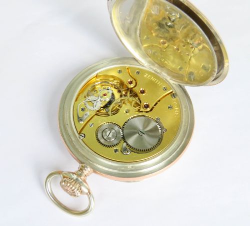 fig 2. Antique silver Zenith pocket watch, 1928