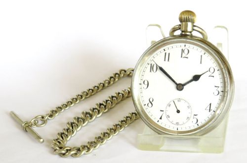 Antique Omega Pocket Watch and Chain, C1900