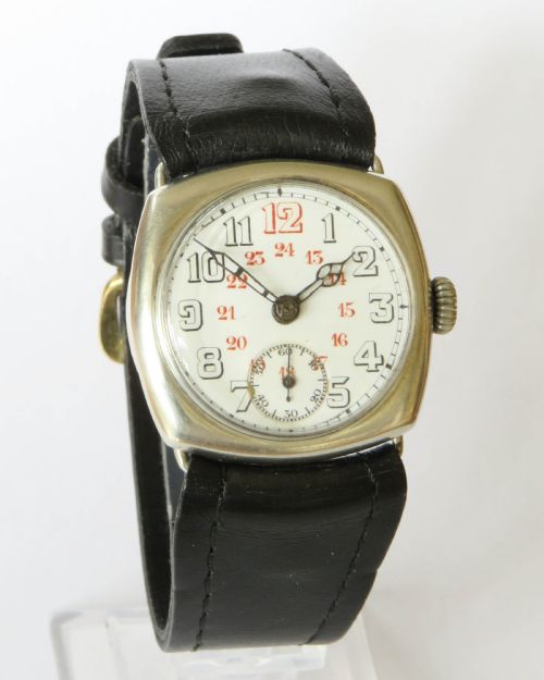 fig 1. Gents 1920s silver wrist watch
