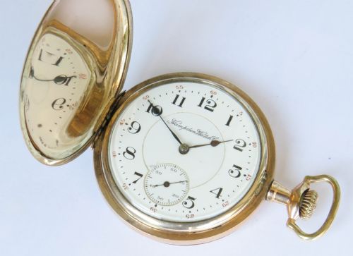 fig 1. Hampden Watch Co Wm McKinley hunter pocket watch