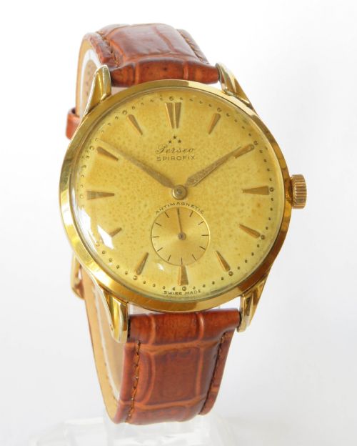 fig 1. Gents large 1950s Perseo Spirofix wrist watch by Cortebert