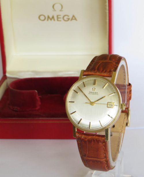 fig 1. Gents 9ct gold Omega automatic wrist watch, 1966