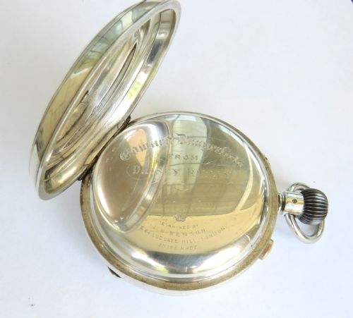 fig 3. Silver Jaeger LeCoultre chrono pocket watch, J W Benson