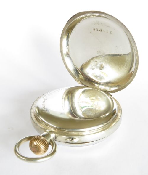 fig 2. Antique Stauffer & Co IWC silver pocket watch