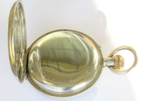 fig 3. Antique Stauffer & Co IWC silver pocket watch
