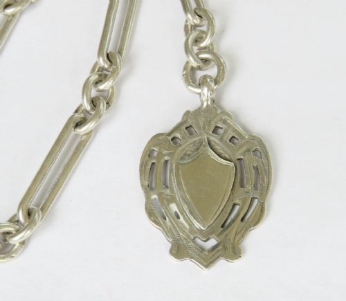 fig 1. Antique silver Churchill chain and fob