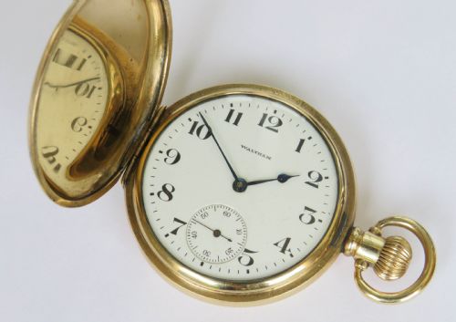 fig 1. Antique Waltham Marquis full hunter pocket watch, 1917