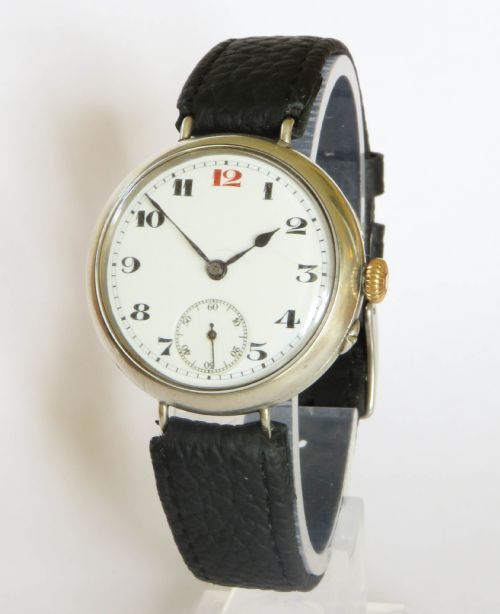 Gents Antique Silver Trench Watch, 1914