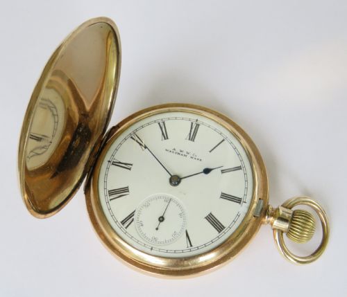fig 1. Antique Waltham full hunter pocket watch