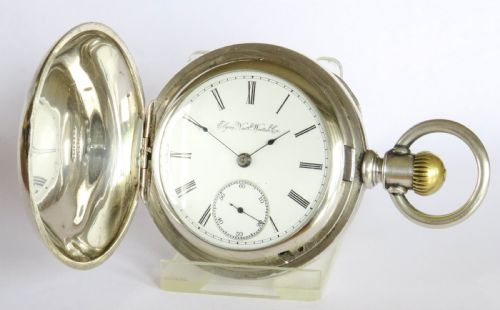 fig 1. Antique silver Elgin G M Wheeler full pocket watch, c1890