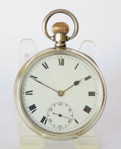 fig 1. Antique English silver pocket watch, 1913.