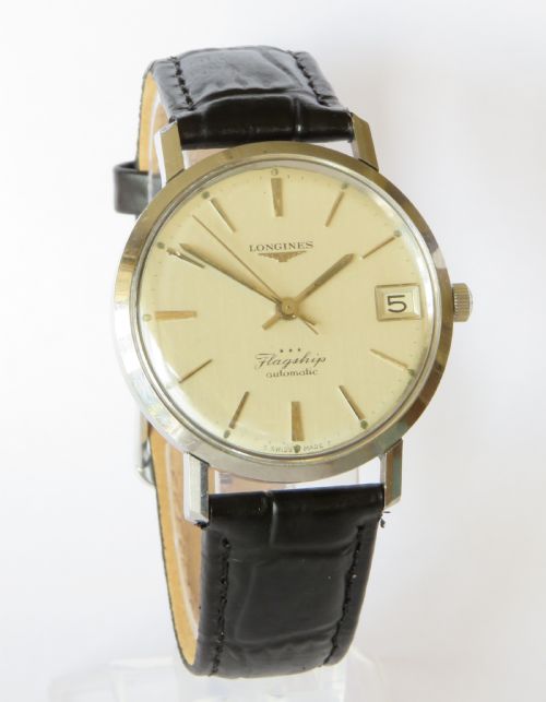 fig 1. Gents Longines Flagship automatic wrist watch, 1966