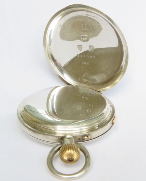 fig 3. Antique English silver half hunter centre seconds chronograph, 1904