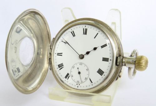 Antique Silver Wm Ehrhardt Hunter Pocket Watch