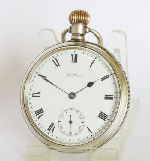 Antique Silver Waltham Marquis Pocket Watch, 1912, Super Condition
