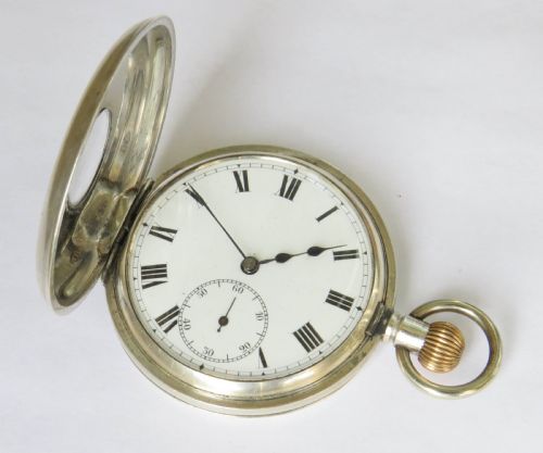 fig 2. Antique silver half hunter pocket watch, 1919