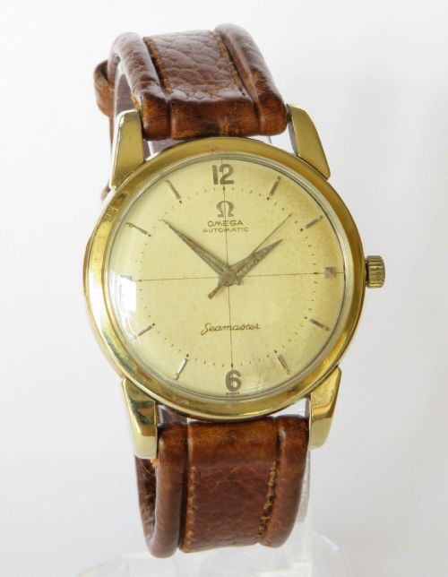 fig 1. Gents Omega Seamaster bumper automatic wrist watch, 1958