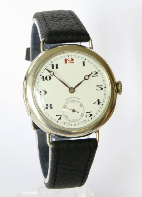 fig 1. Antique silver Longines wrist watch, 1933