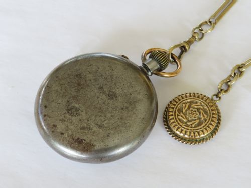 ANTIQUE STAUFFER CO IWC POCKET WATCH AND CHAIN - ADDITIONAL PHOTO 3