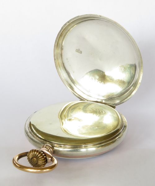 ANTIQUE GALONNE SILVER CASED POCKET WATCH - ADDITIONAL PHOTO 2