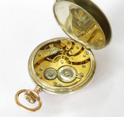 ANTIQUE GALONNE SILVER CASED POCKET WATCH - ADDITIONAL PHOTO 3