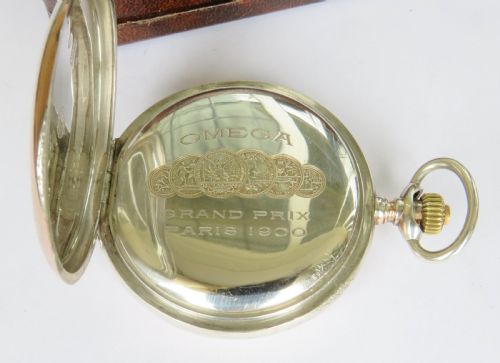 fig 2. Antique Omega silver full hunter pocket watch