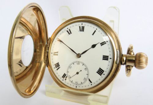 1930S HEXAMETER HALF HUNTER POCKET WATCH - ADDITIONAL PHOTO 1