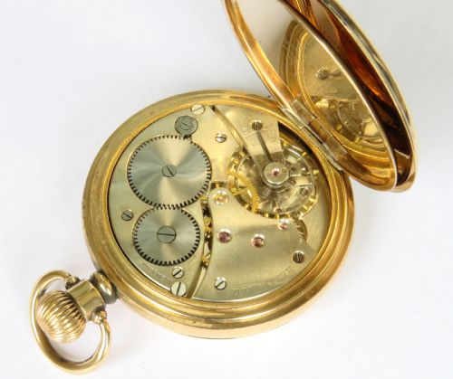 1930S HEXAMETER HALF HUNTER POCKET WATCH - ADDITIONAL PHOTO 4