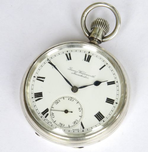 ANTIQUE SILVER JAS WADSWORTH POCKET WATCH CHAIN - ADDITIONAL PHOTO 3