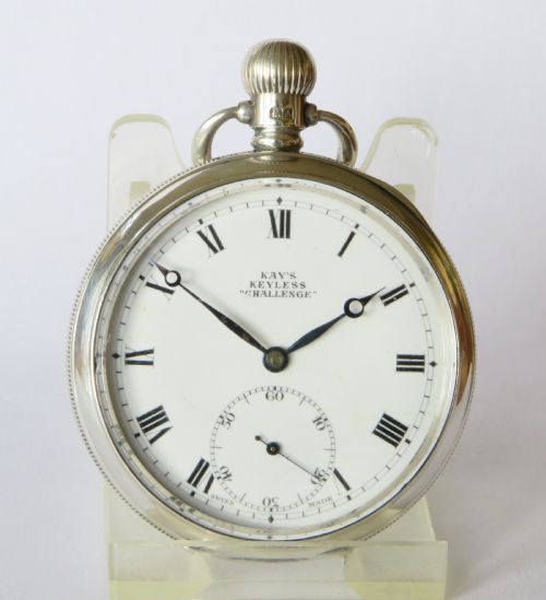 fig 1. Silver Kays “Challenge” pocket watch, 1925