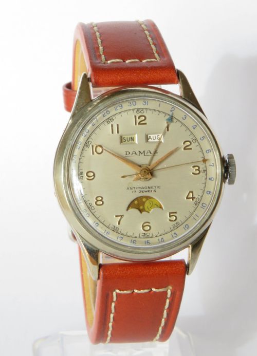GENTS 1950S DAMAS TRIPLE DATE WRIST WATCH - ADDITIONAL PHOTO 1