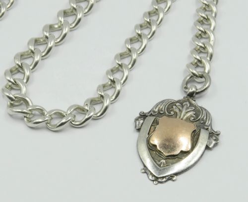 VICTORIAN SILVER GRADUATED POCKET WATCH CHAIN - ADDITIONAL PHOTO 2
