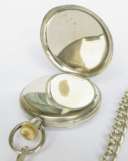 1930S DOXA POCKET WATCH AND CHAIN - ADDITIONAL PHOTO 3