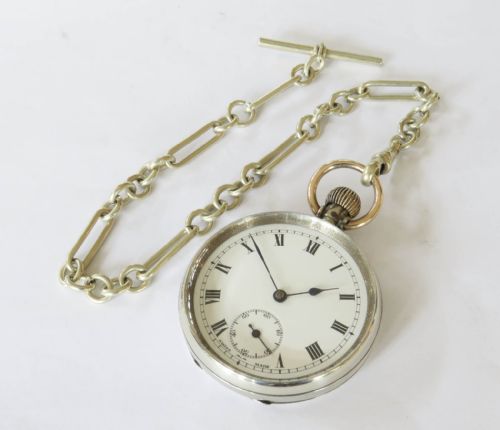 ANTIQUE LANCO POCKET WATCH AND CHAIN - ADDITIONAL PHOTO 1