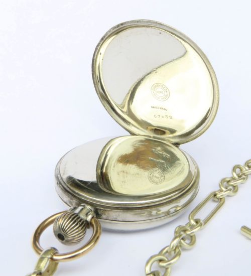 ANTIQUE LANCO POCKET WATCH AND CHAIN - ADDITIONAL PHOTO 2