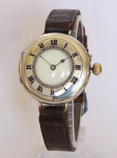 Antique Silver Stauffer Trench Watch
