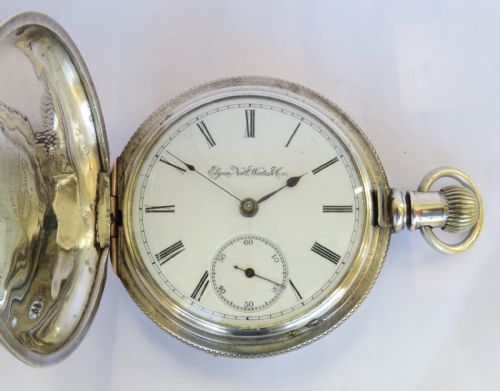 fig 1. Antique silver Elgin pocket watch, 1889