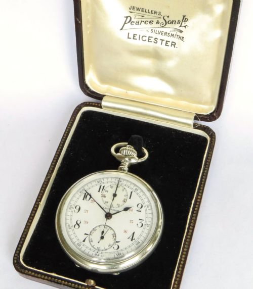 fig 1. Antique 1920s Leonidas chronograph pocket watch